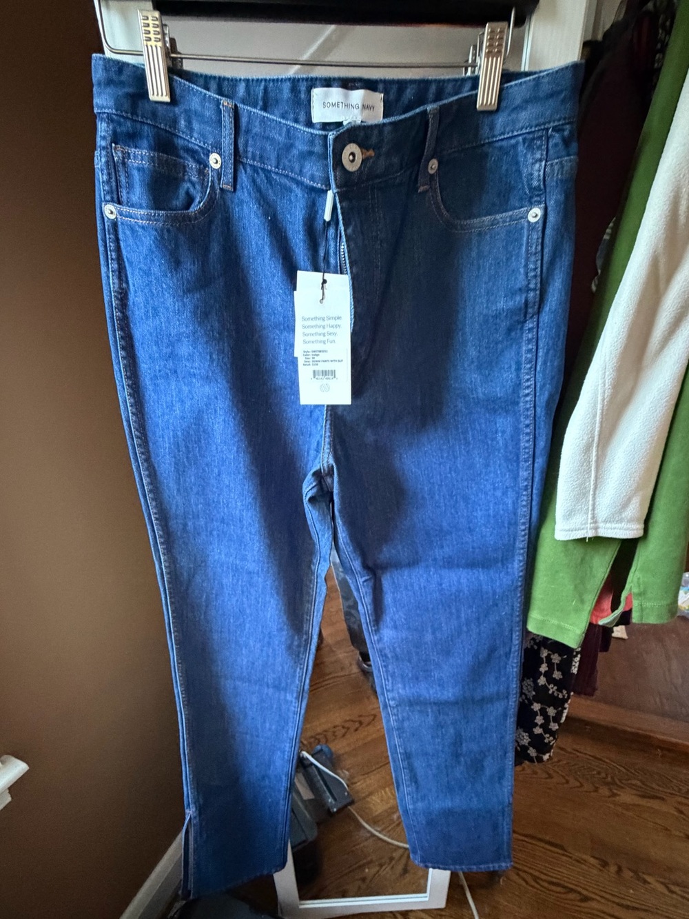 Something Navy Dark Blue High-Rise Jeans w bottom slits, Great Brand, NWT, 30